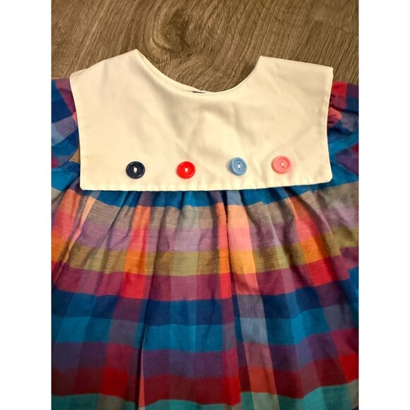Vintage Union Made  Lil Airess 24 Mos Girls Dress Plaid Collar ILGWU USA Made - Picture 7 of 7